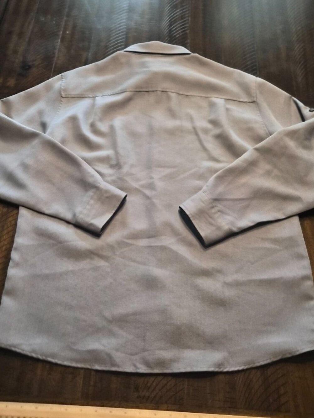 Woolrich Utility Shirt Mens Gray Long Sleeve Roll Tab Hiking Size Large G787 - Picture 6 of 11